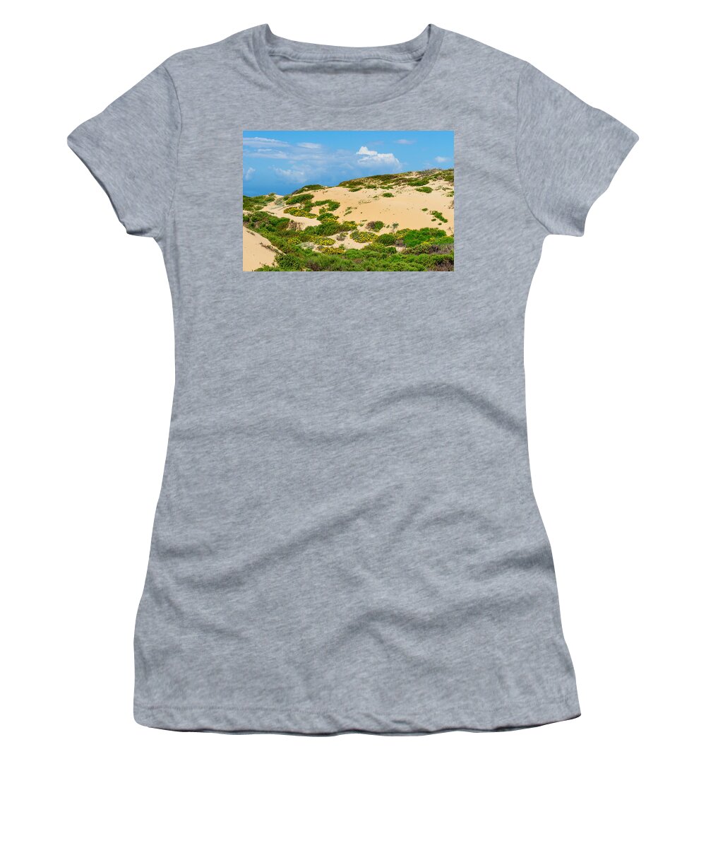 Sand Dune Women's T-Shirt featuring the photograph Dune Flowers by Derek Dean
