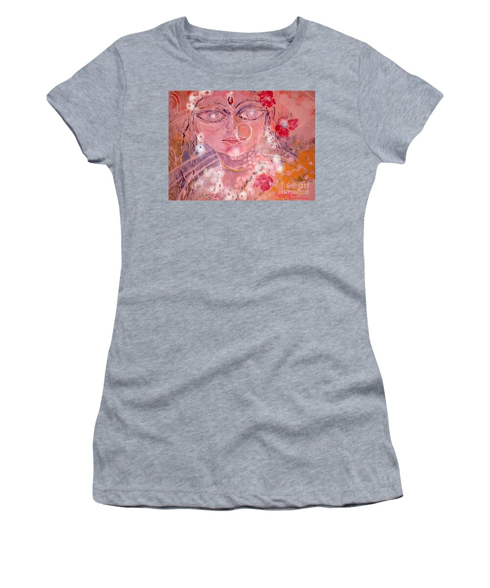 Goddess Women's T-Shirt featuring the painting Durga by Subrata Bose