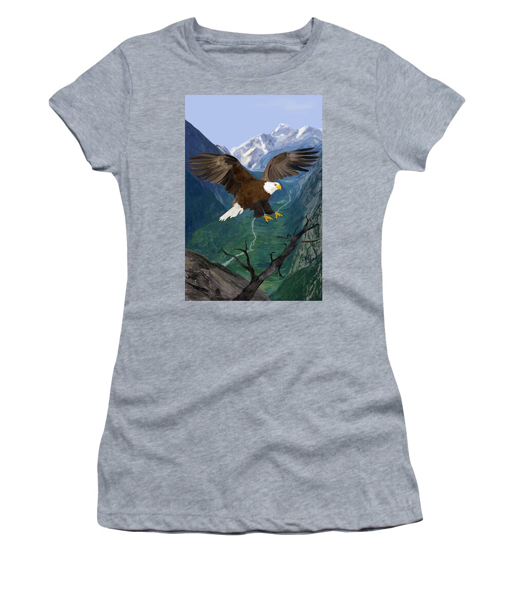 Victor Shelley Women's T-Shirt featuring the painting Eagle by Victor Shelley
