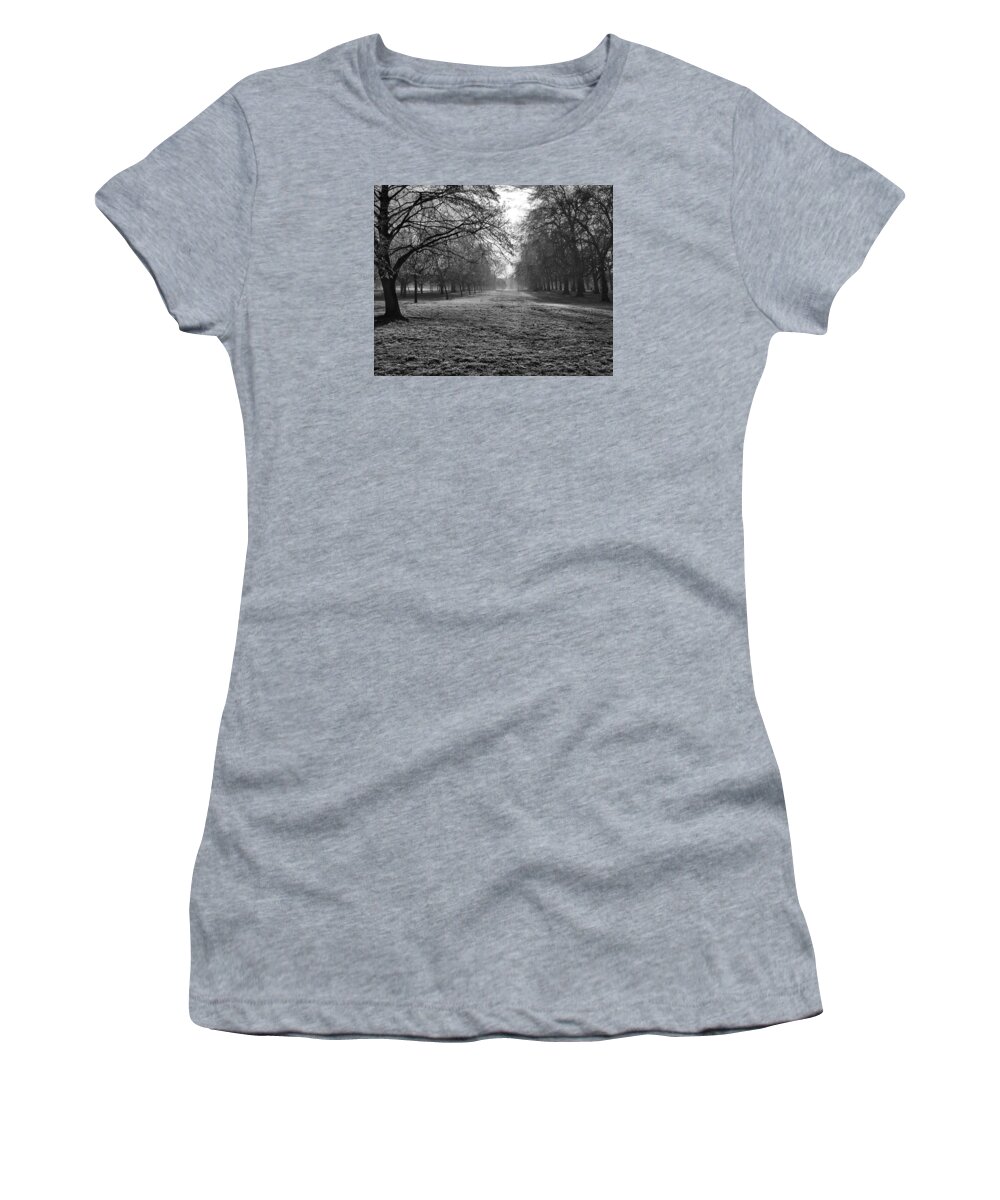 December Women's T-Shirt featuring the photograph Early Morning in Hyde Park 16x20 by Leah Palmer