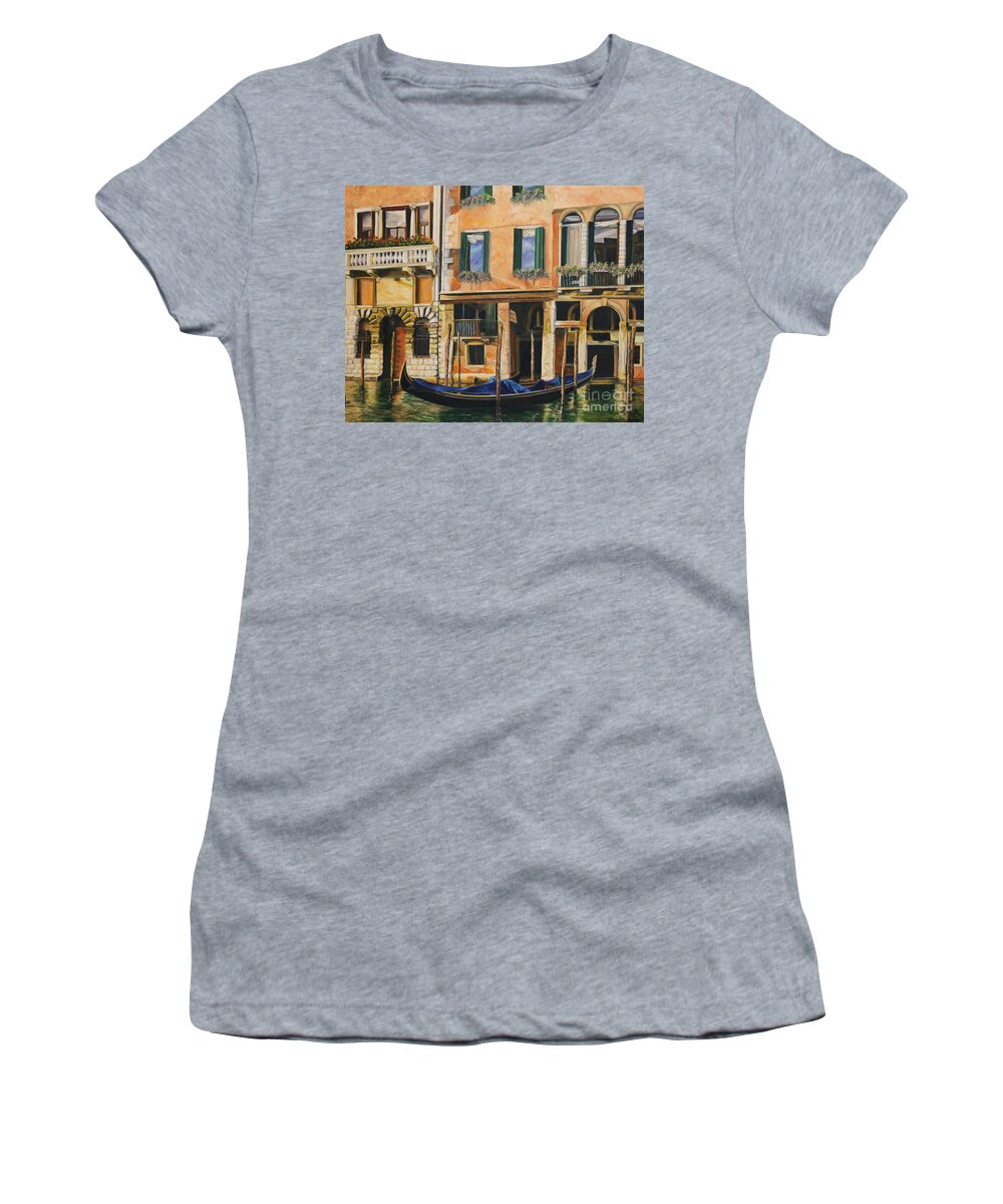 Venice Painting Women's T-Shirt featuring the painting Early Morning in Venice by Charlotte Blanchard