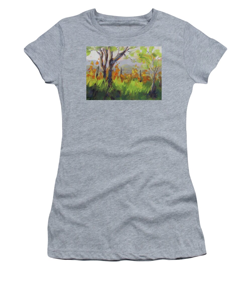 Spring Women's T-Shirt featuring the painting Early Spring by Karen Ilari