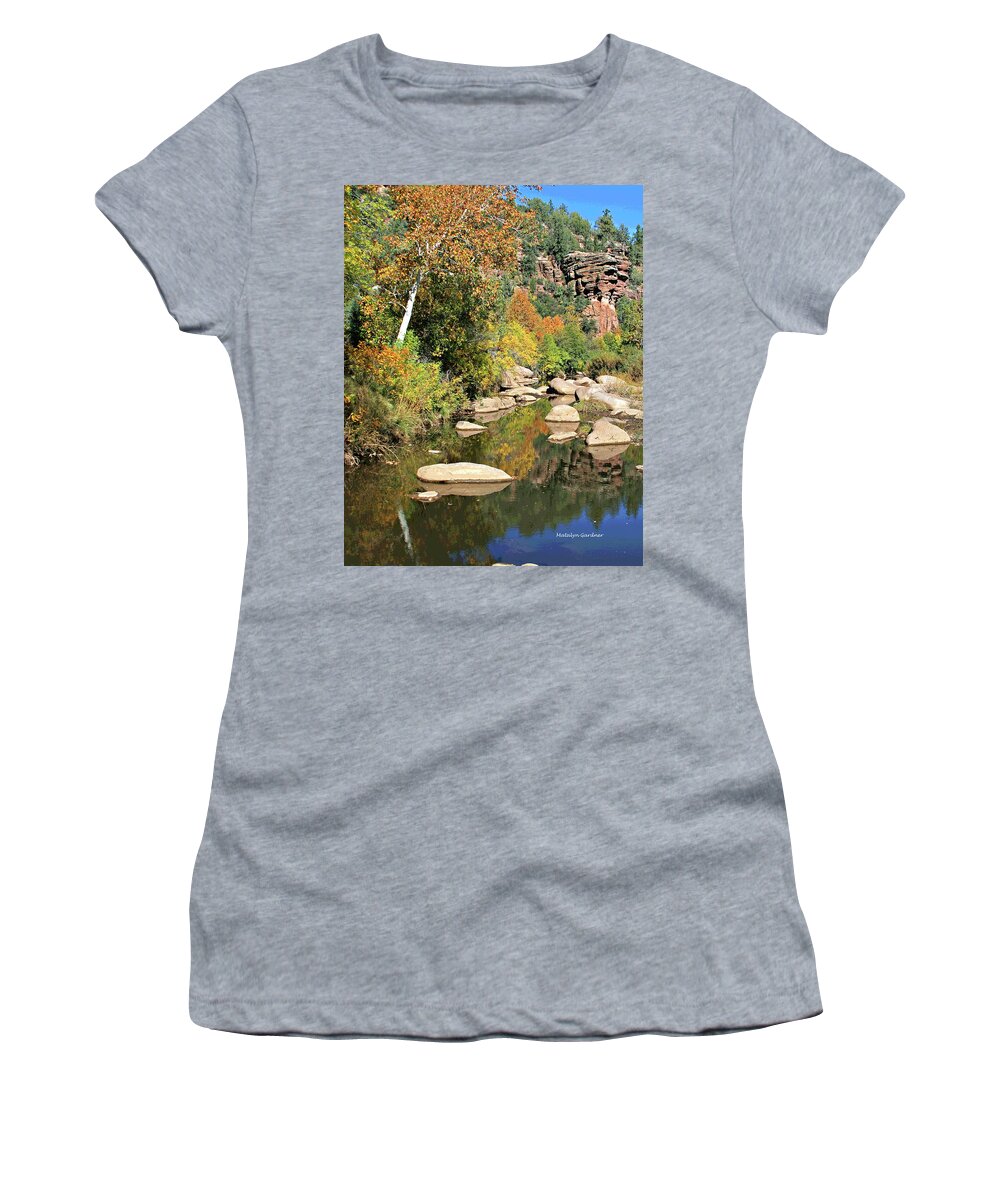 Fall Women's T-Shirt featuring the photograph East Verde Fall Crossing by Matalyn Gardner