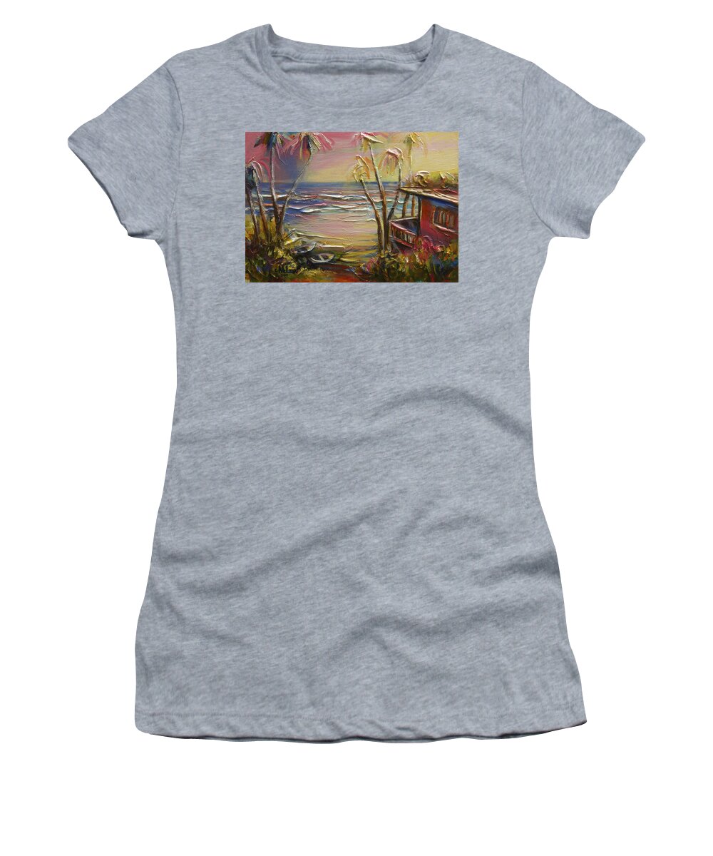 Easter Women's T-Shirt featuring the painting Easter Unwind Mayaro 2 by Cynthia McLean