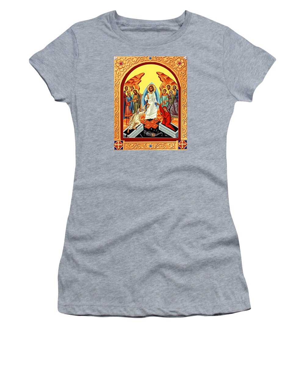 Resurrection Of Christ Women's T-Shirt featuring the painting Eastern Orthodox Resurrection by Munir Alawi