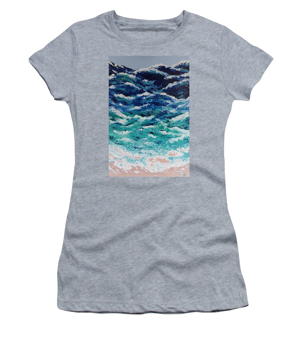 Abstract Women's T-Shirt featuring the painting Ebb and Flow by Anne Gardner