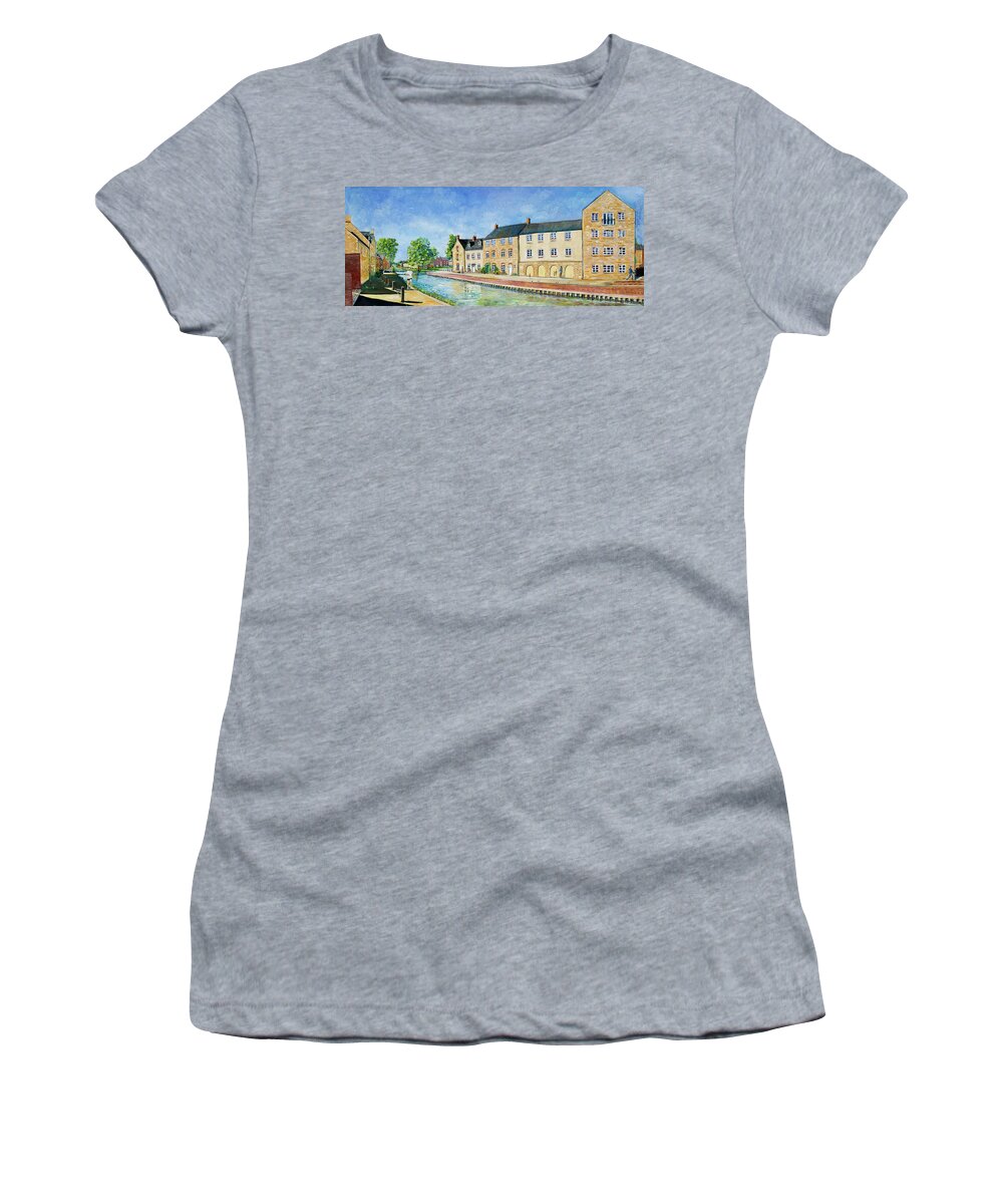 Art Women's T-Shirt featuring the painting Ebley Wharf Walk by Seeables Visual Arts