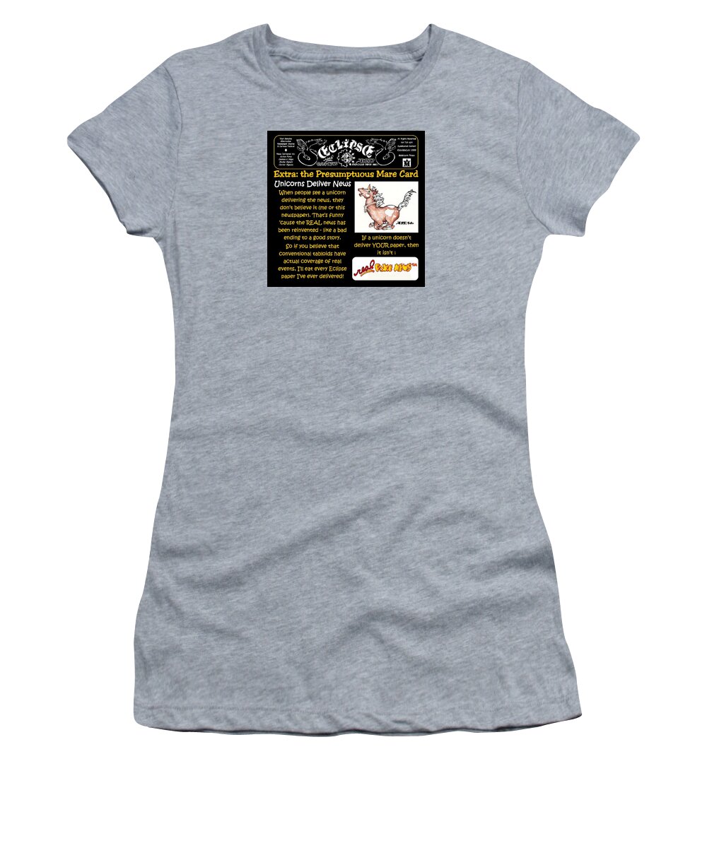Comics Women's T-Shirt featuring the mixed media Mare Card by Dawn Sperry