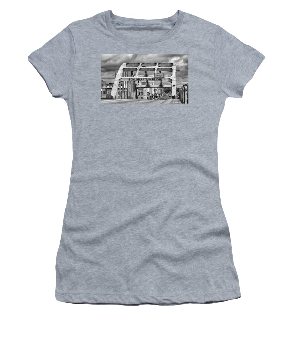 Civil Rights Women's T-Shirt featuring the photograph Edmund Pettus Bridge - Selma by Stephen Stookey