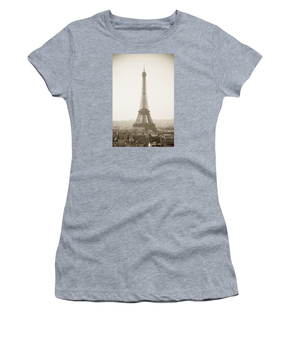 Paris Women's T-Shirt featuring the photograph Eiffel Tower in Paris by Lev Kaytsner