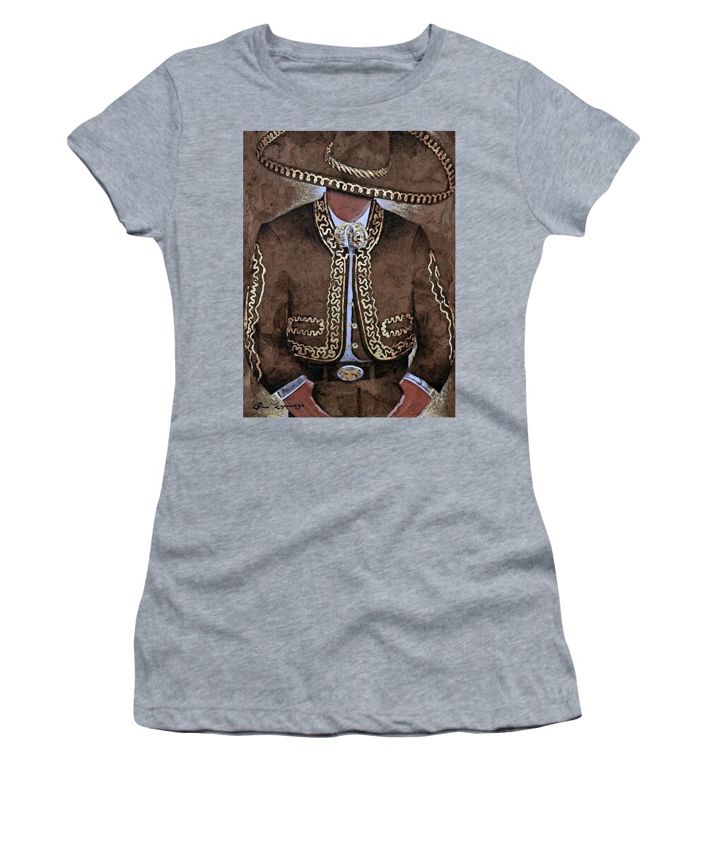 Charros Women's T-Shirt featuring the painting E L . C H A R R O by J U A N - O A X A C A