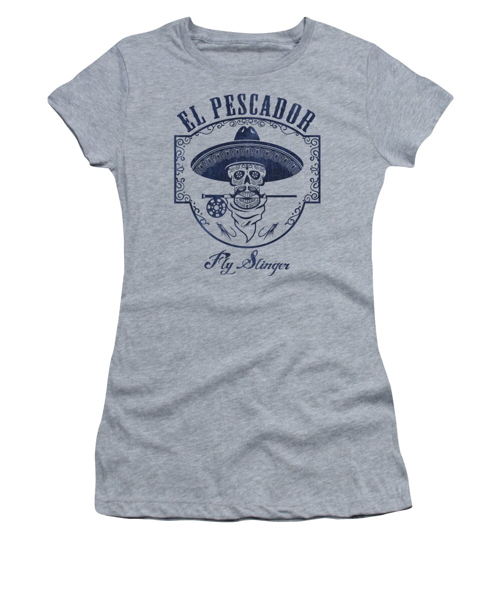Fly Fisherman Women's T-Shirt featuring the digital art El Pescador by Kevin Putman