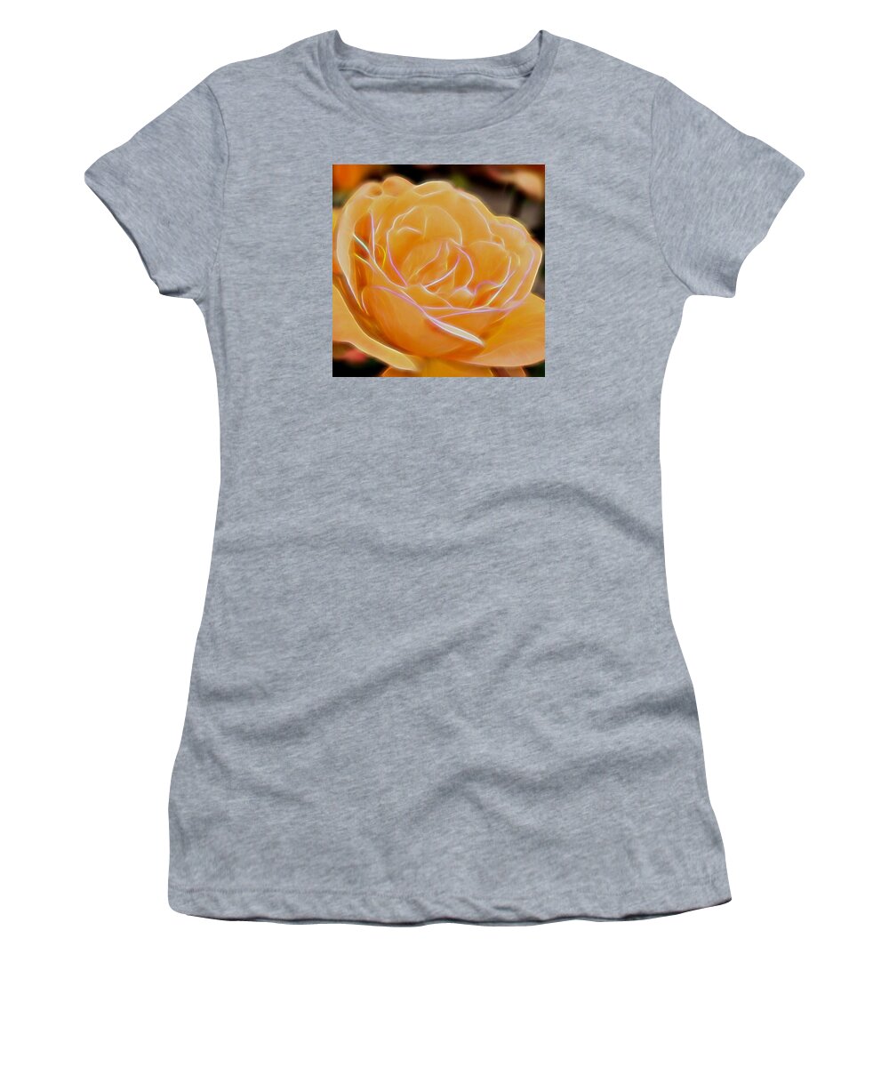 Plant Women's T-Shirt featuring the photograph Electric Yellow Rose by Michael Moriarty