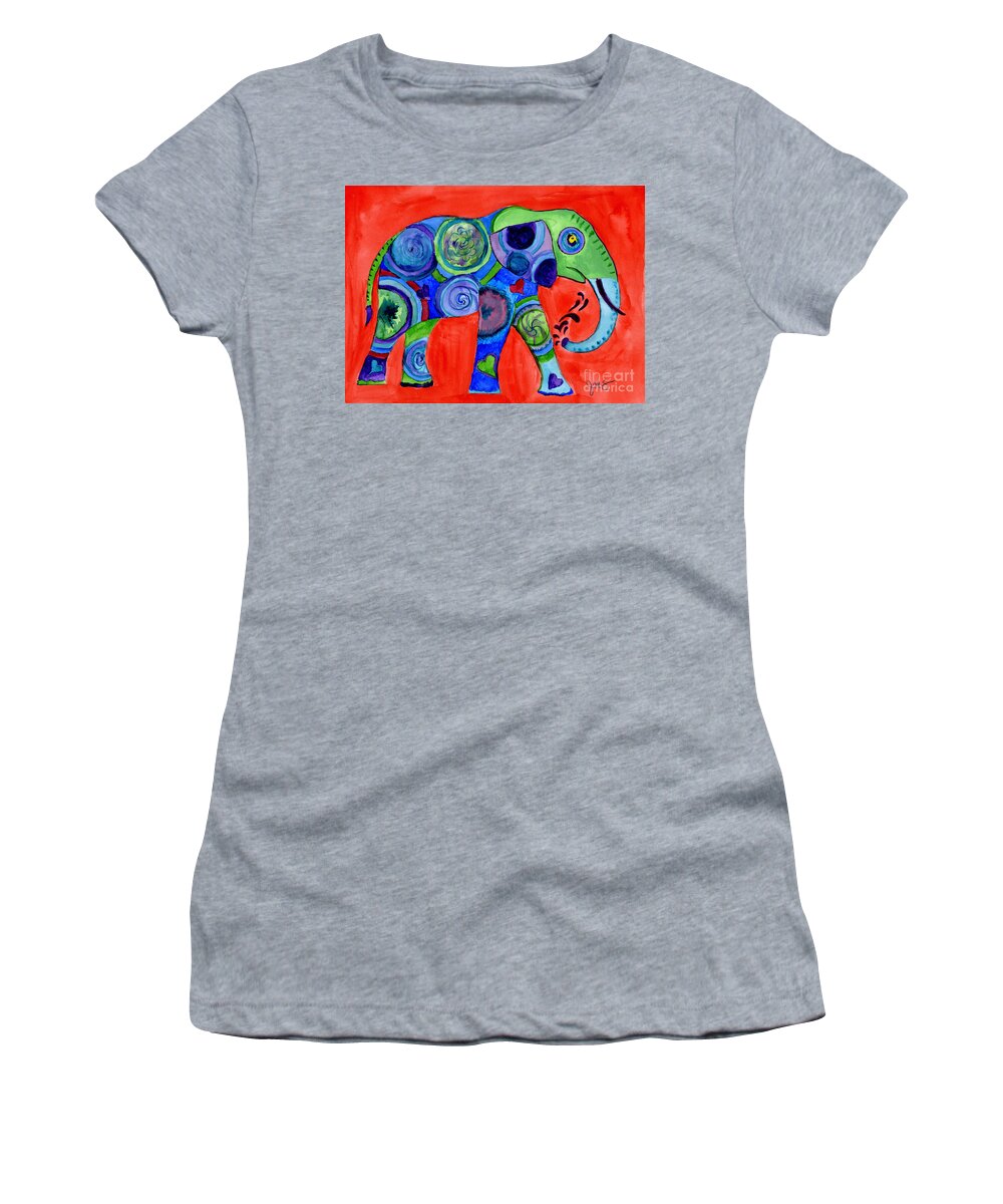Elephant Women's T-Shirt featuring the painting Elephant by Julia Stubbe