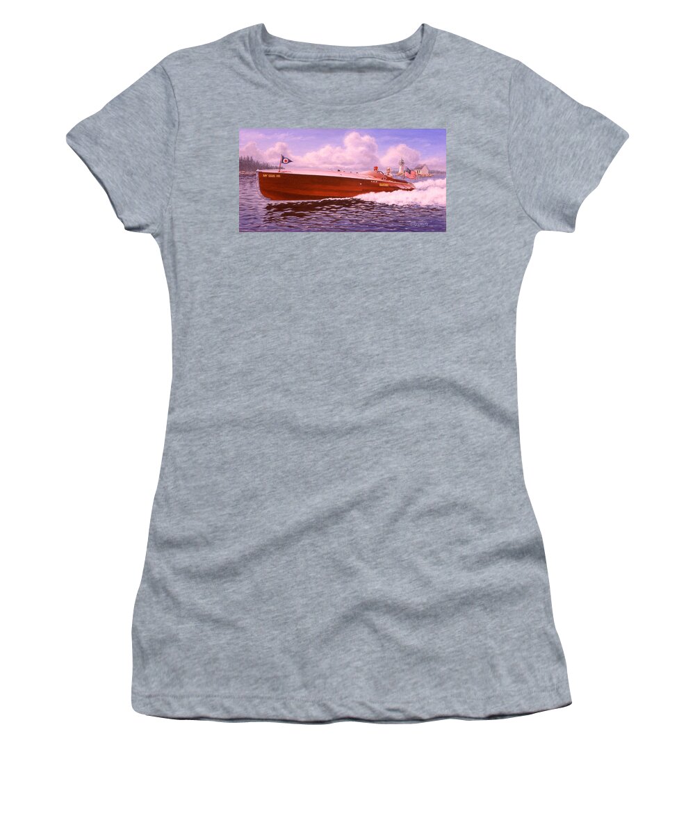 Boat Women's T-Shirt featuring the painting Elusive by Richard De Wolfe