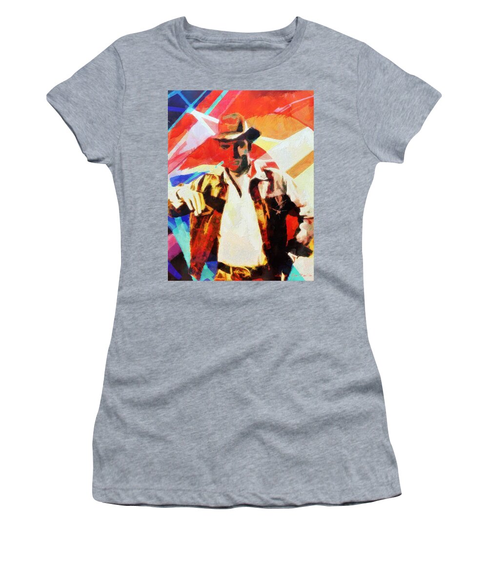 Elvis Women's T-Shirt featuring the painting Elvis by Lelia DeMello