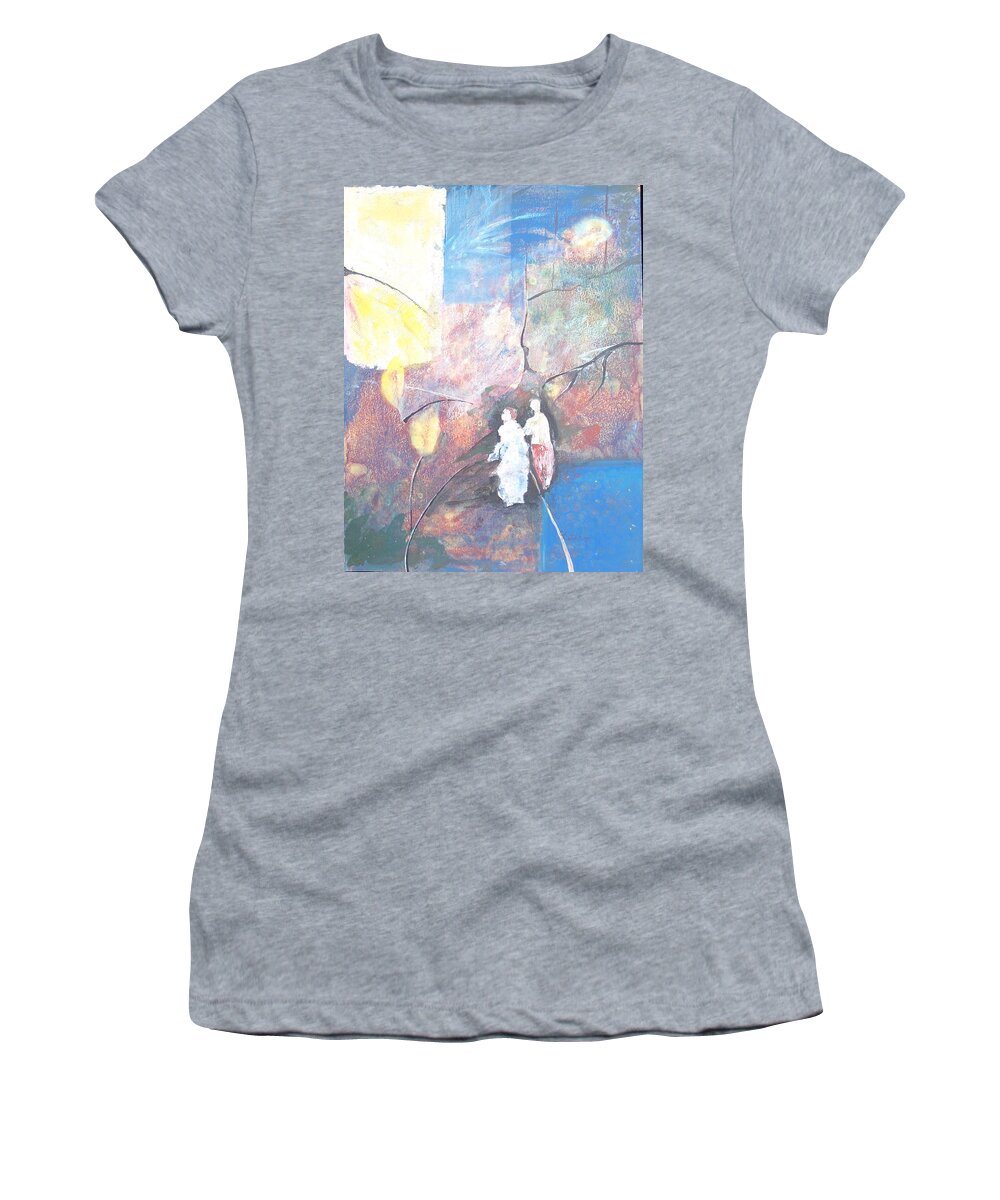 Collage Women's T-Shirt featuring the painting Emergence by Christine Lathrop