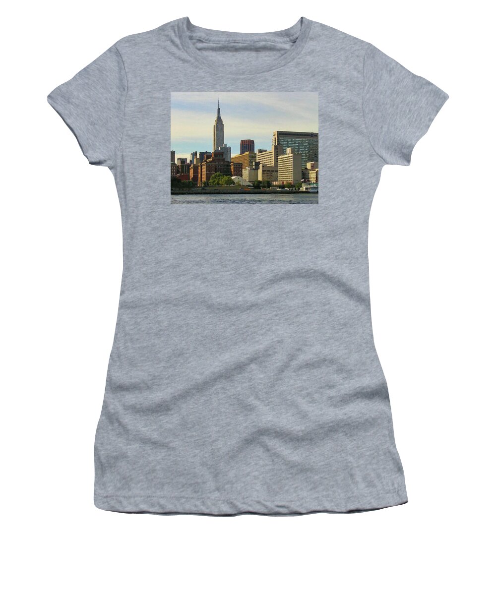 Urban Skyline Women's T-Shirt featuring the photograph Empire State Building by David Thompsen