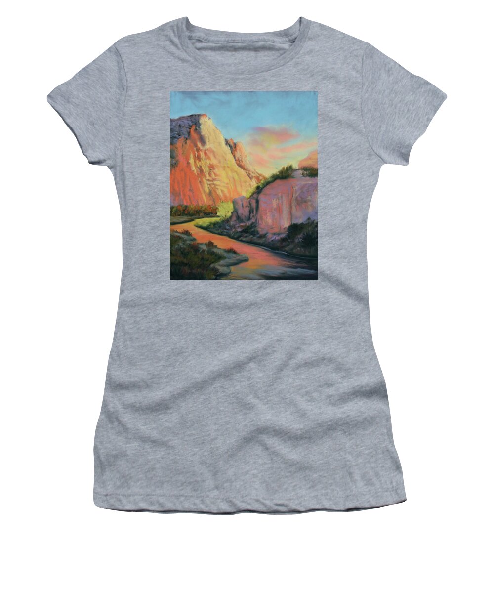 Landscape Women's T-Shirt featuring the painting Enchanted View by Sandi Snead