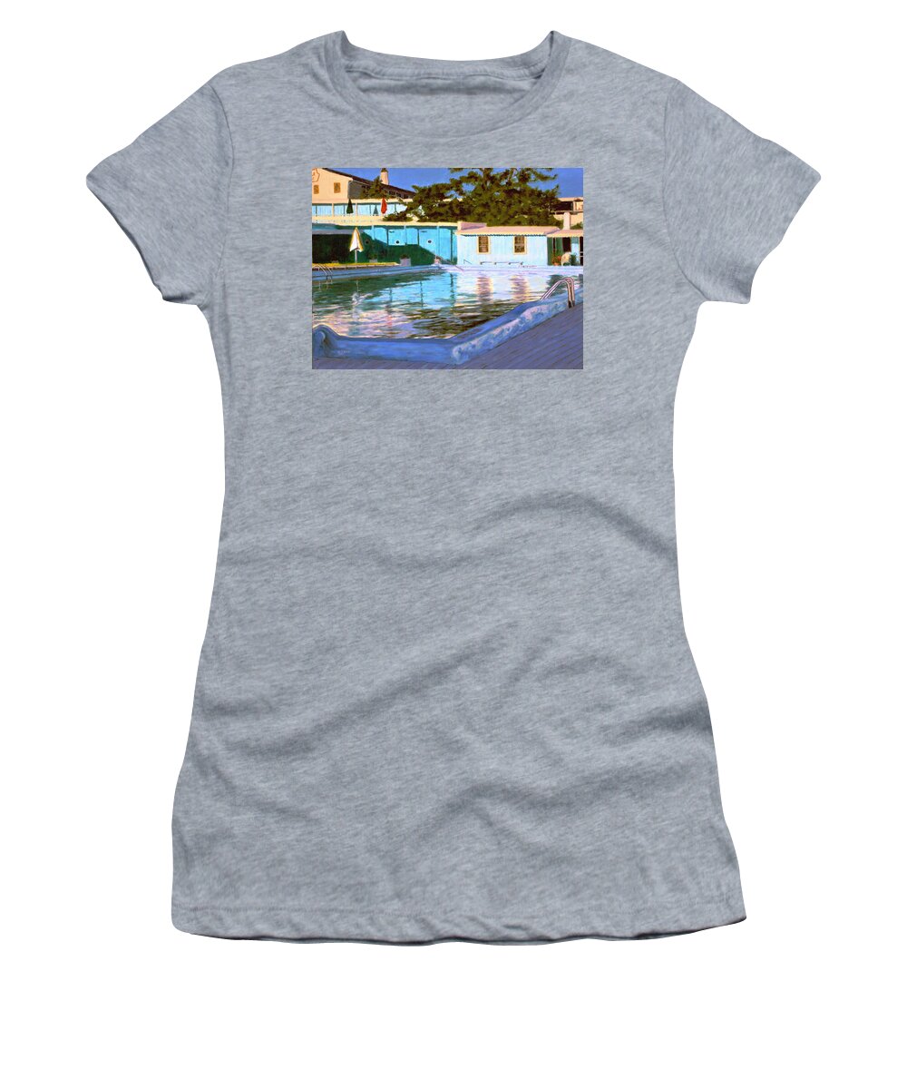 Swordfish Beach Club Women's T-Shirt featuring the painting End Of A Beautiful Day by William Frew