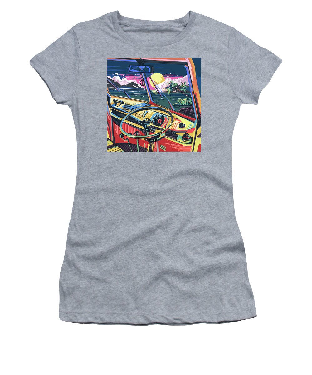 Road Women's T-Shirt featuring the digital art End Of Summer by Bekim M