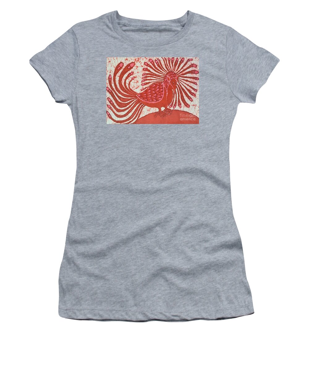  Batik Women's T-Shirt featuring the tapestry - textile Energy Bird by Carol Law Conklin