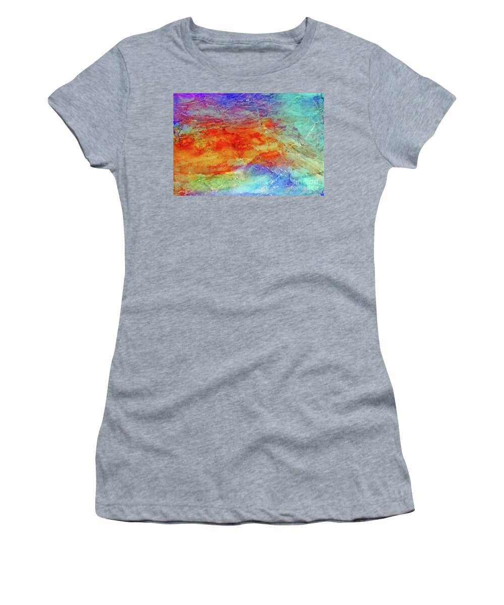 Abstract Women's T-Shirt featuring the painting Energy Flowing by Eunice Warfel