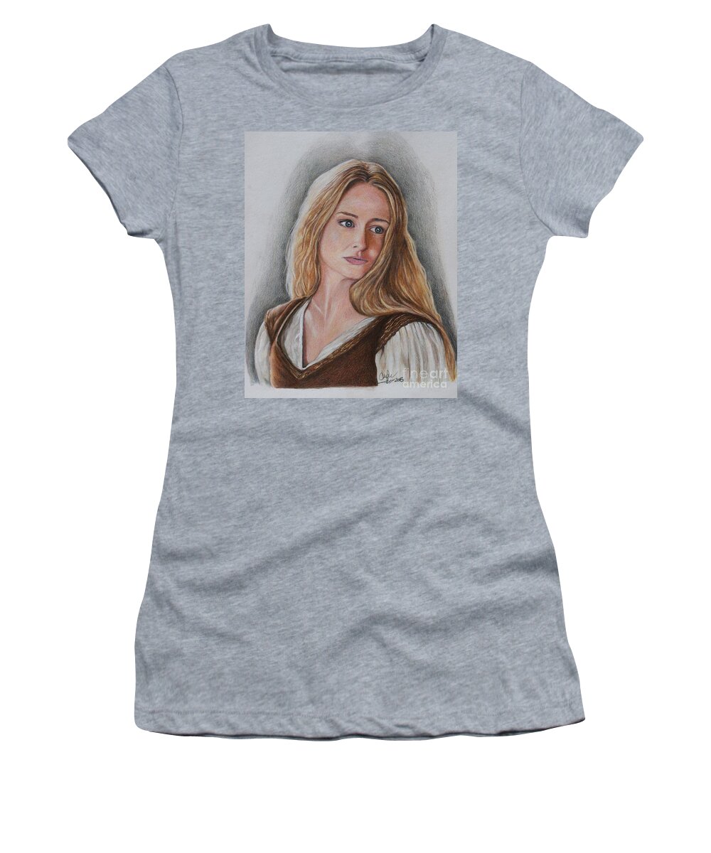Lord Of The Rings Women's T-Shirt featuring the drawing Eowyn by Christine Jepsen