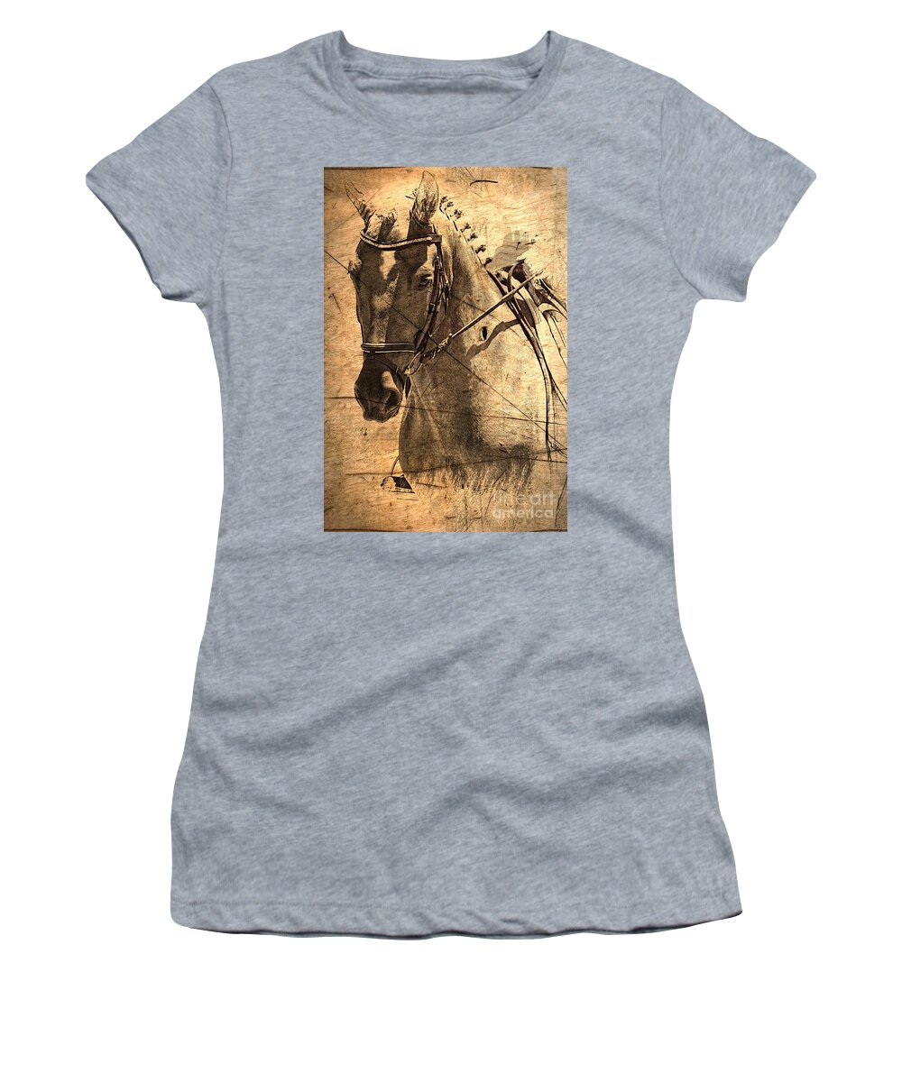 Horse Women's T-Shirt featuring the photograph Equestrian by Clare Bevan