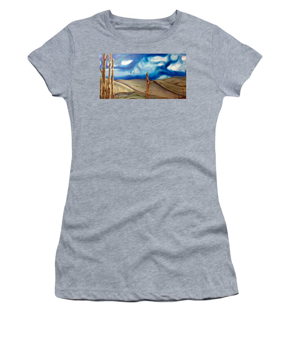 Landscape Women's T-Shirt featuring the painting Escape by Pat Purdy