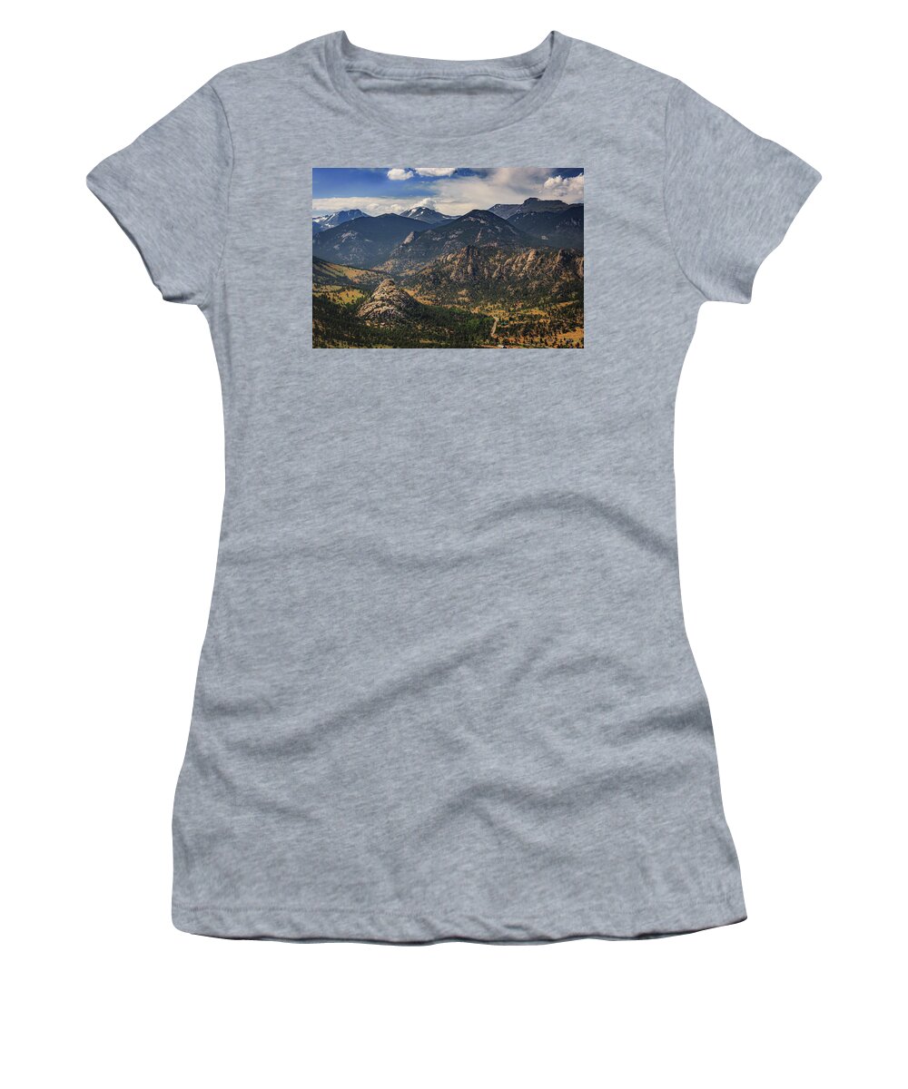 Beauty In Nature Women's T-Shirt featuring the photograph Estes Park Aerial by Andy Konieczny