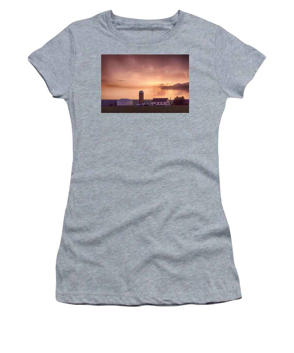 Country Women's T-Shirt featuring the photograph Evening Country Storm by James BO Insogna