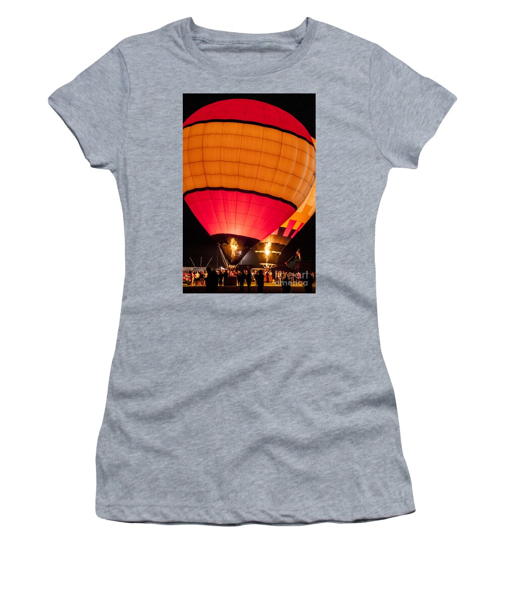 Hot-air Women's T-Shirt featuring the photograph Evening Glow Red And Yellow by Kirt Tisdale