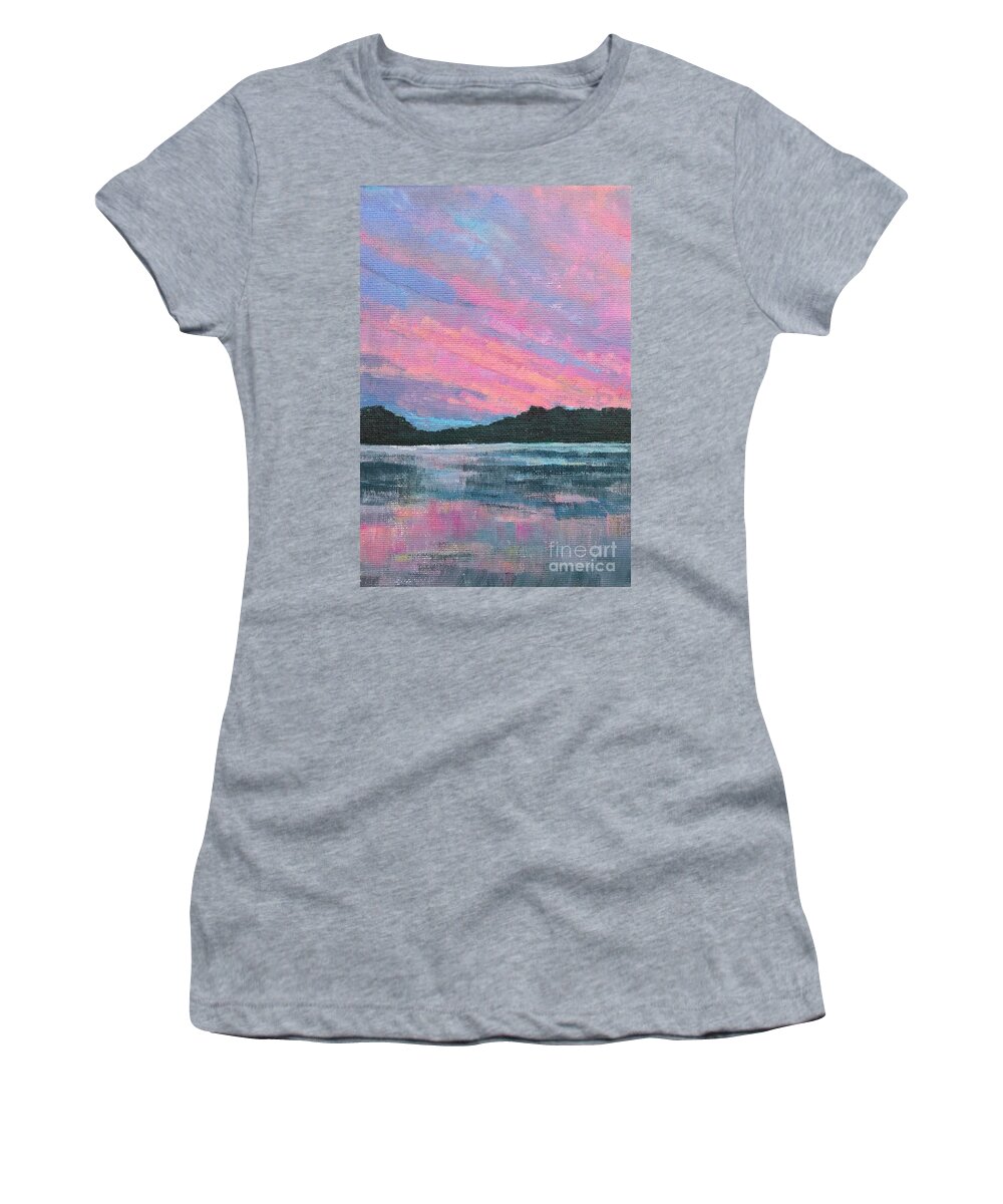 Acrylic Painting Women's T-Shirt featuring the painting Evening Light by Lisa Dionne