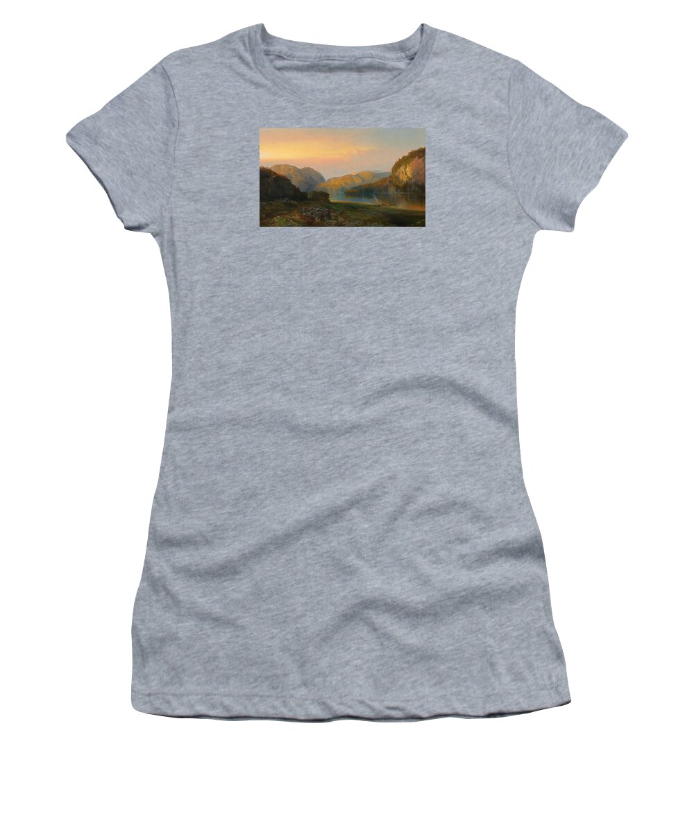 Thomas Moran Women's T-Shirt featuring the painting Evening on the Susquehanna by Thomas Moran