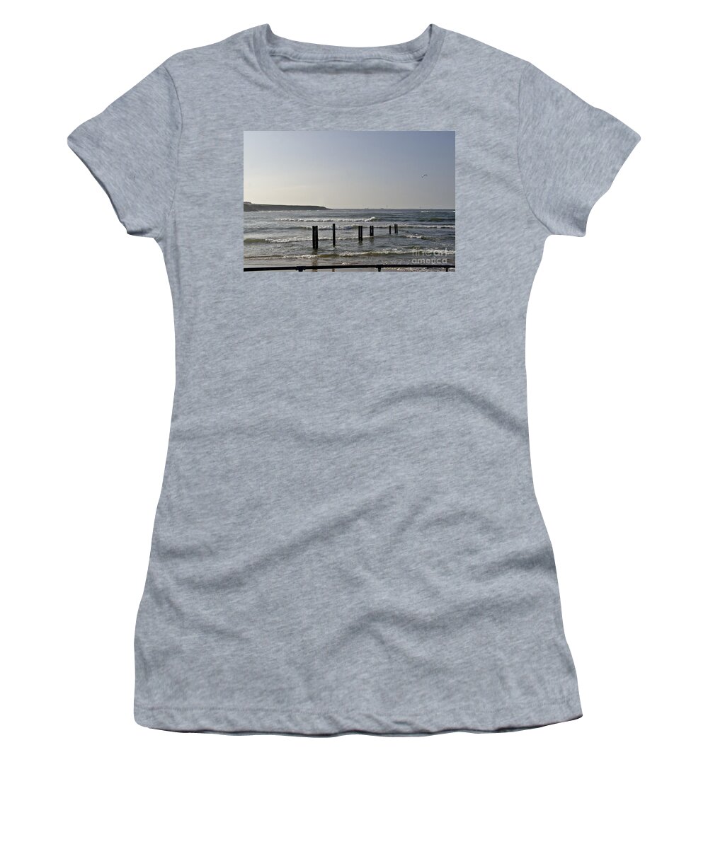 Waves Women's T-Shirt featuring the photograph Evening Seascape. by Elena Perelman