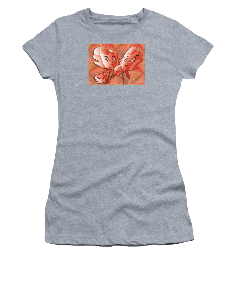 Flowers Women's T-Shirt featuring the digital art Every one loves Roses 5 by Iris Gelbart