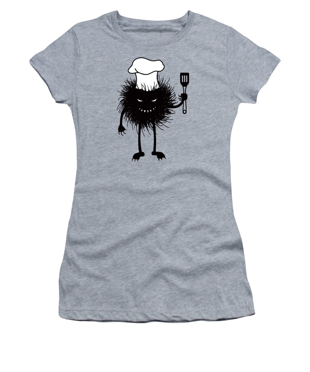 Chef Women's T-Shirt featuring the digital art Evil Bug Chef Loves To Cook by Boriana Giormova