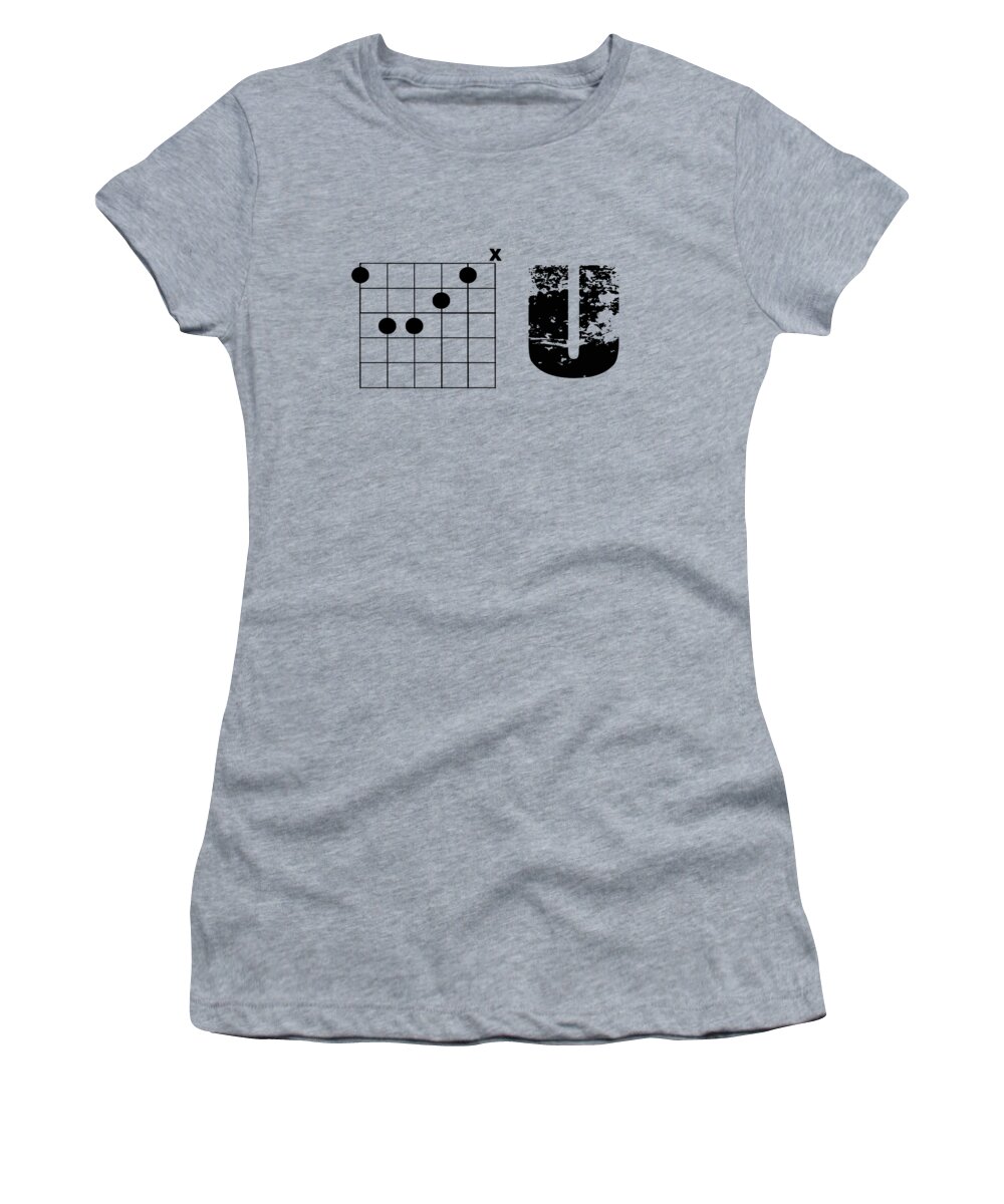 F Women's T-Shirt featuring the drawing F Chord U by Bill Cannon