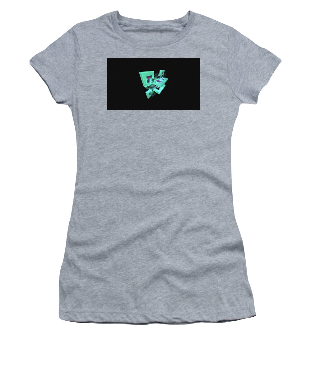 Facets Women's T-Shirt featuring the digital art Facets by Maye Loeser