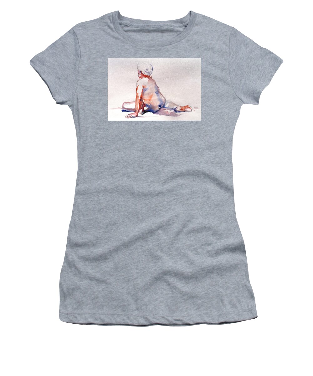 Full Body Women's T-Shirt featuring the painting Facing Away by Barbara Pease