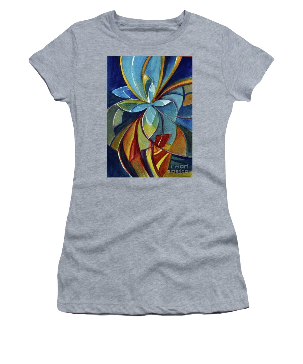 Fractal Women's T-Shirt featuring the painting Fractal Flower by Allison Ashton