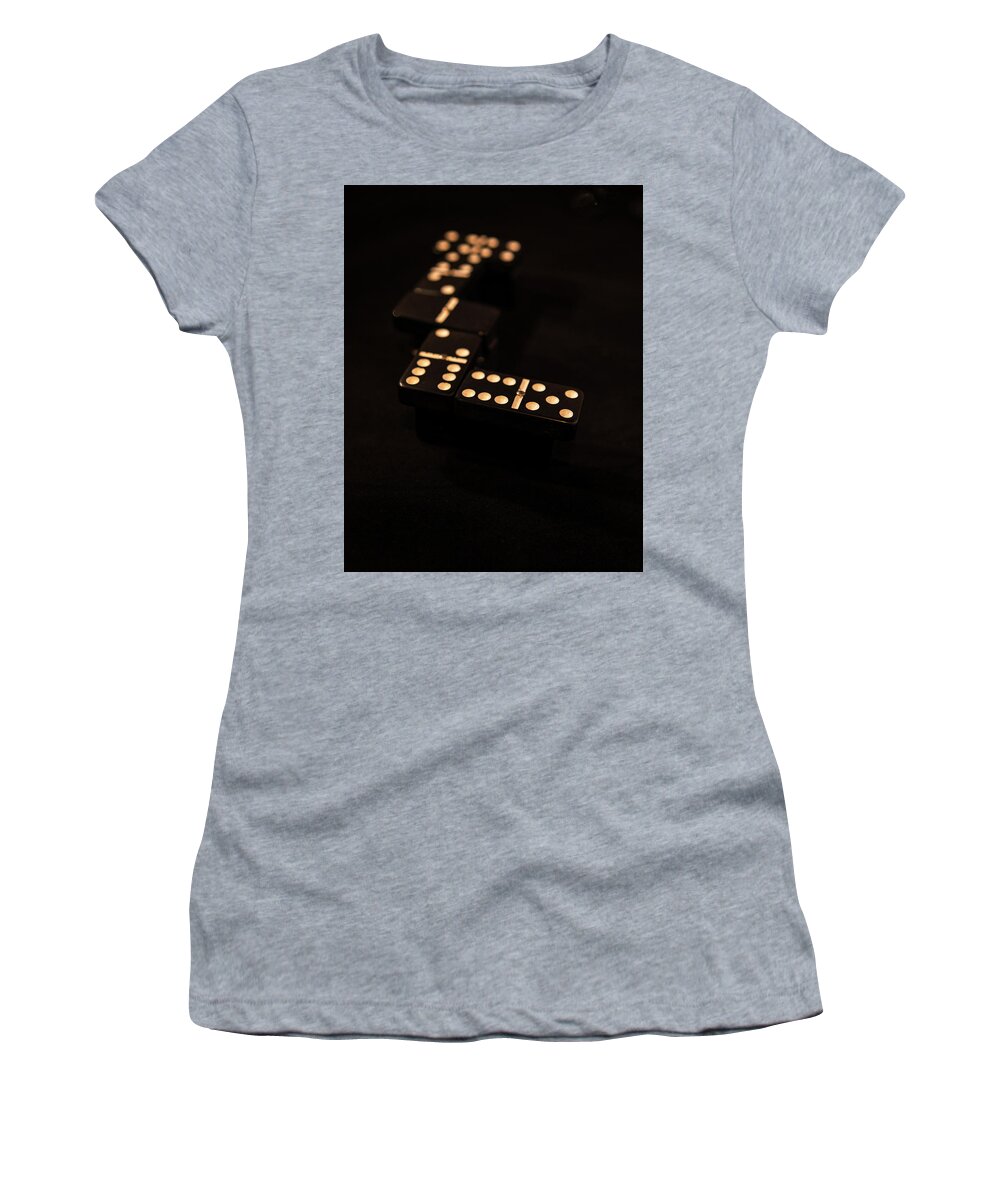 Dominos Women's T-Shirt featuring the photograph Fading Dominos by Jeff Kurtz