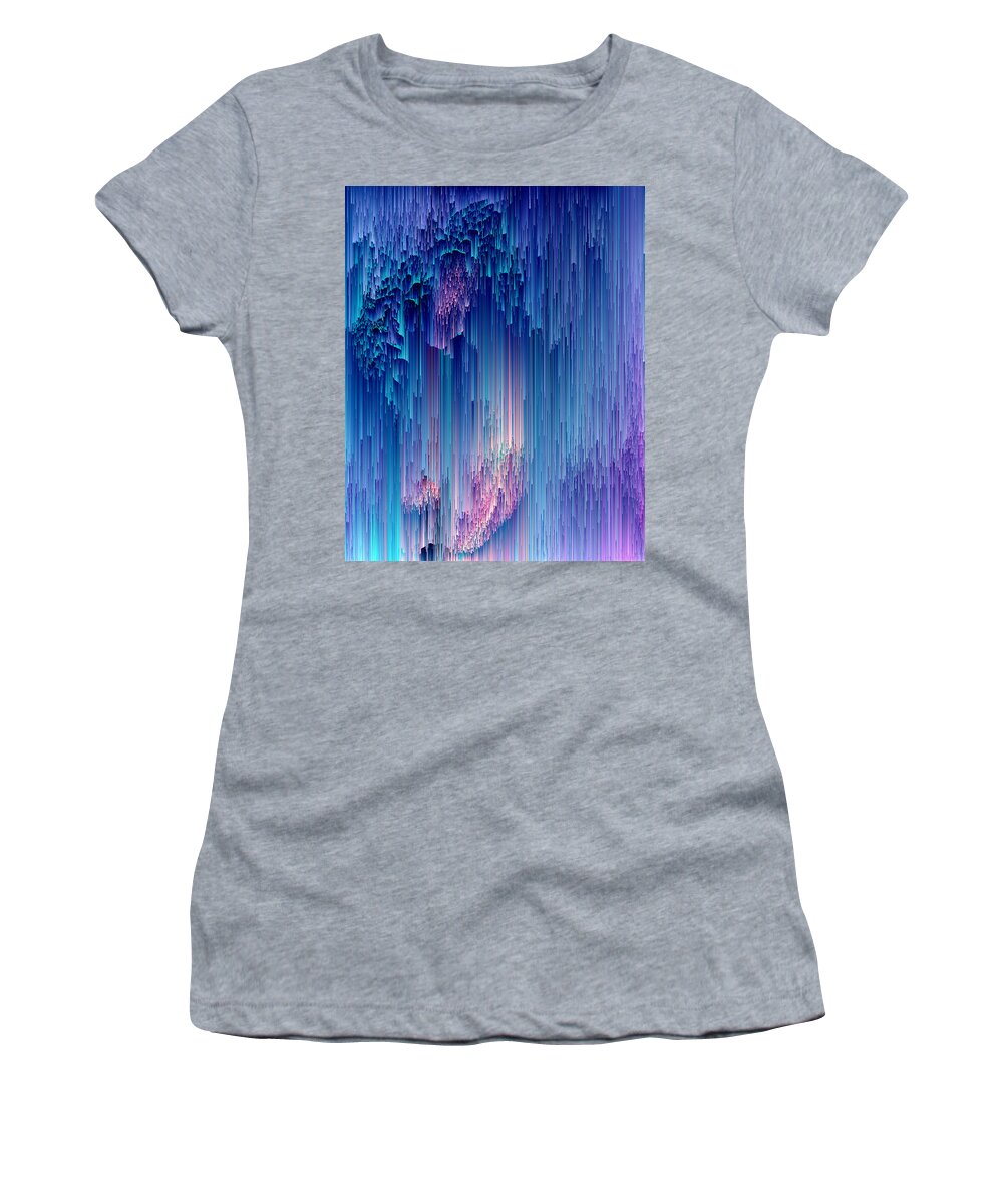 Glitch Women's T-Shirt featuring the digital art Fairy Glitches - Pixel Art by Jennifer Walsh