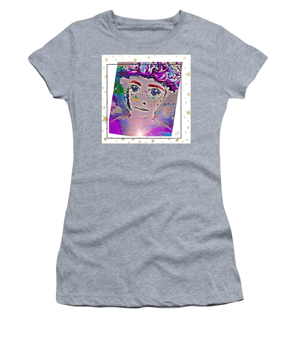 Fairies Women's T-Shirt featuring the mixed media Fairy party by Christine Paris