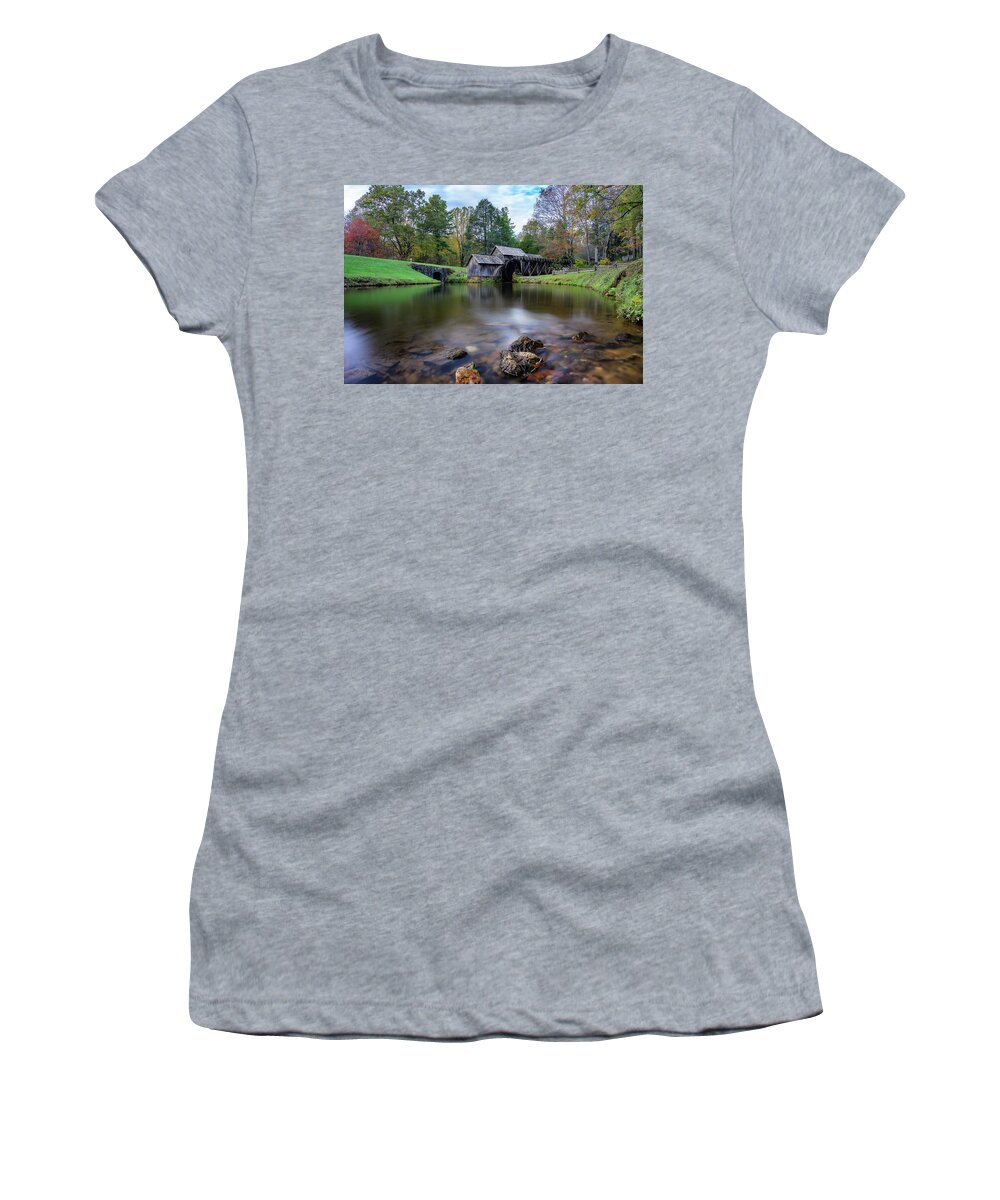 Mabry Mill Women's T-Shirt featuring the photograph Fall at Mabry Mill by Steve Hurt