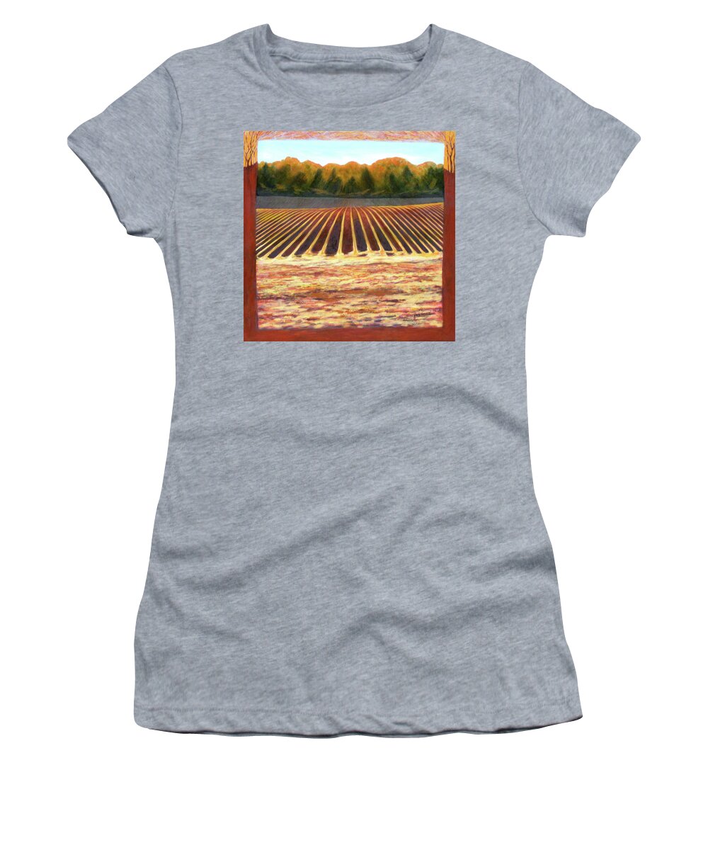 Field Women's T-Shirt featuring the painting Fallow Field by Jeanette Jarmon