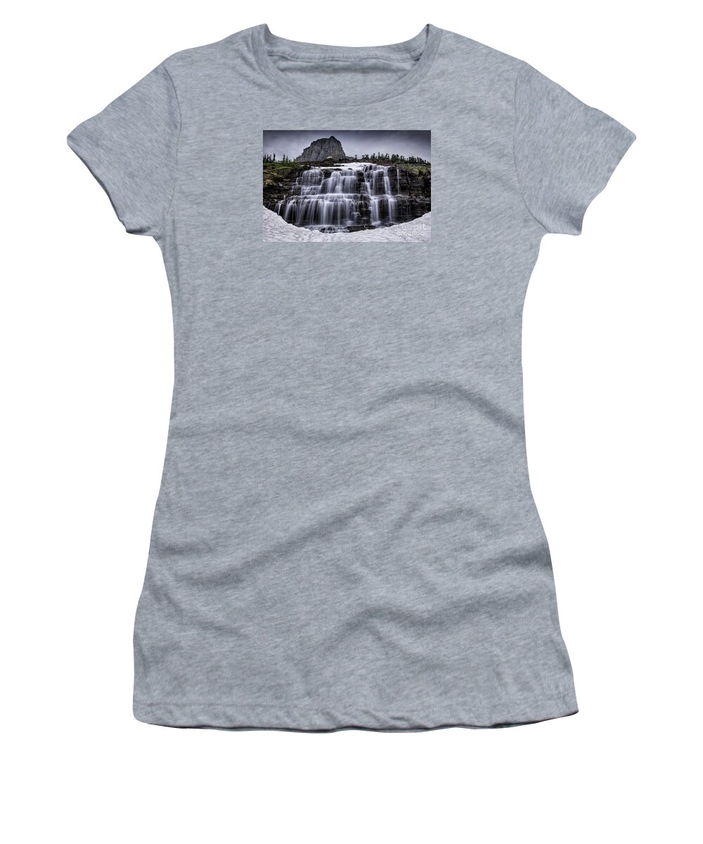 Glacier Women's T-Shirt featuring the photograph Falls In Glacier 1 by Timothy Hacker