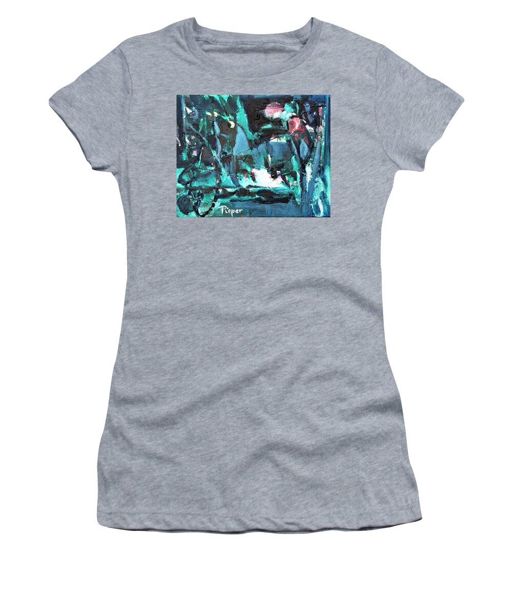 Tangled And Twined Women's T-Shirt featuring the painting Fantasy Forest by Betty Pieper