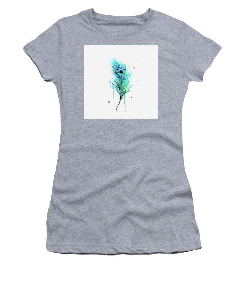Father Women's T-Shirt featuring the painting Feather by Gull G